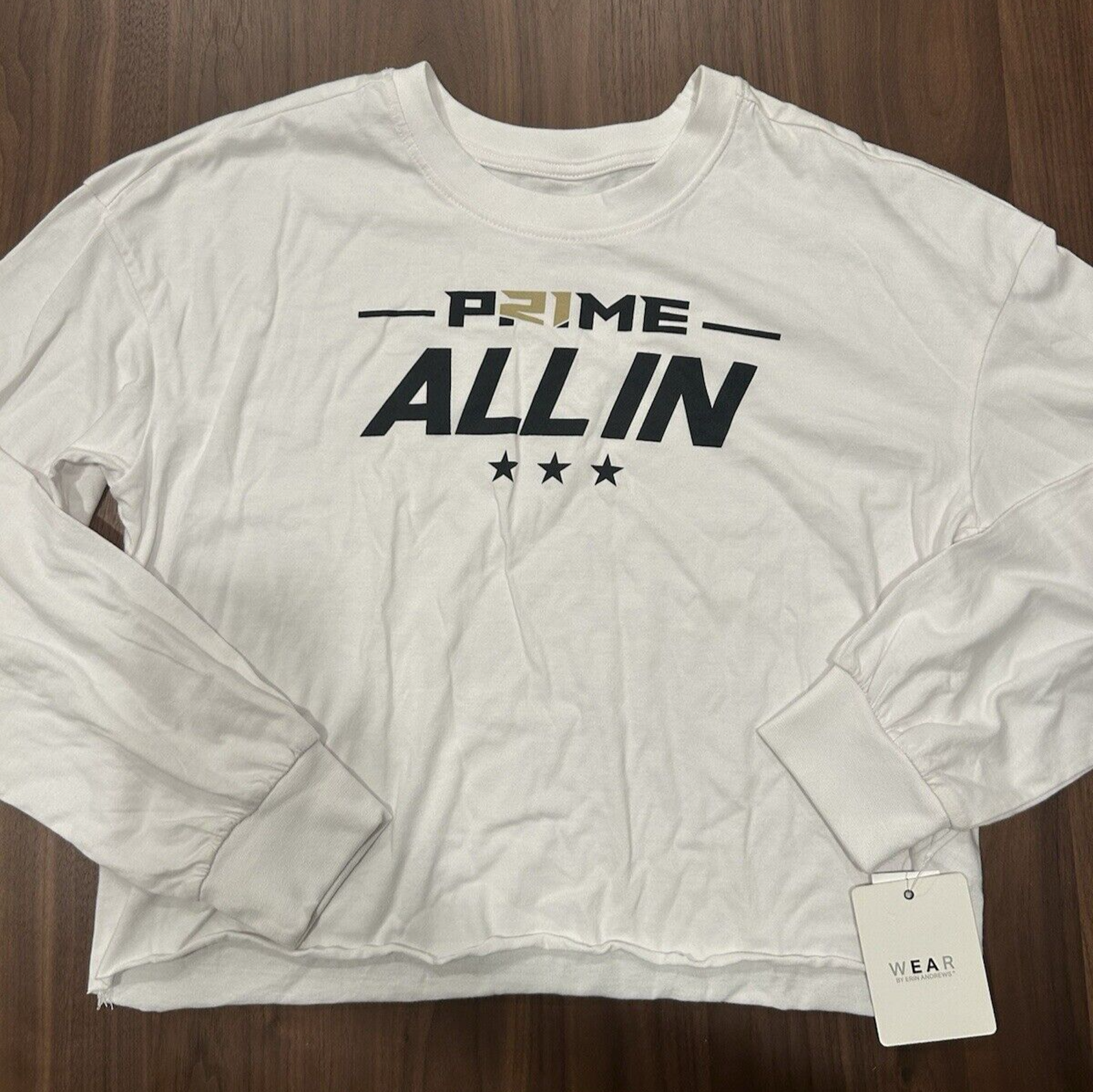 New Wear By Erin Andrews Women's Coach Prime “All In” Long Sleeve T-Shirt Medium